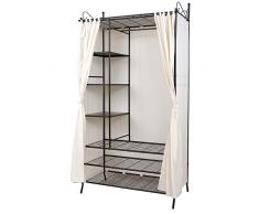 SONGMICS Metall Kleiderschrank Faltschrank Garderobenschrank mit Vorhang 210 x 108 x 58 cm, RTG04H