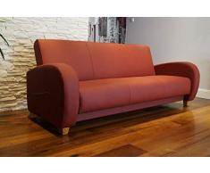 Quattro Meble Weinrot Echtleder 3 er Sofa Mediolan Breite 222cm mit Schlaffunktion und Bettkasten Ledersofa Echt Leder Couch große Farbauswahl !!!