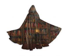 Rexing Erwachsenen Umhang Umhang Vintage Bücherregal Bibliothek Bücherregal Umhang mit Kapuze Umhang für Halloween Weihnachtsfeier Cosplay Kostüme Hexe Umhänge für Männer Frauen