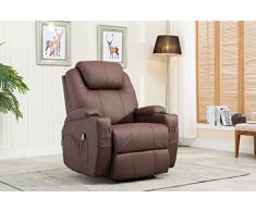 MCombo Massagesessel Fernsehsessel Relaxsessel mit Vibration+Heizung Braun