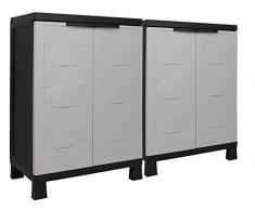 Ondis24 2X günstiger, bewährter Kunststoffschrank Haushaltschrank Lagerschrank mit Füßen Small Prestige, schnell aufgebaut
