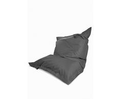 Greenbean Square XXL Outdoor Sitzsack Sitzkissen Beanbag 140x180 cm ROBUST PVC für Kinder und Erwachsene - 380L EPS Füllung - Grau
