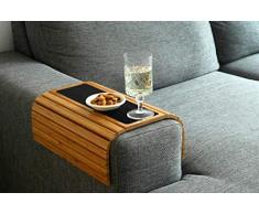 Bambus Holz Sofatablett/Sofatisch für Armlehne mit Anti-Rutsch. Armlehne Protektor, Getränkehalter Untersetzer