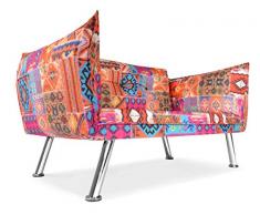 Easysitz Sofa 2 Sitzer Schlafsofa Zweisitzer Klein 2-Sitzer Couch Schlafsessel Bettsofa Futon Bed Sessel Sitz Kleines Sitzen für Er EIN Einer Zweier Mein Personen Farbauswahl (Patchwork)