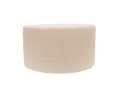 Rebecca Mobili Pouf Beige, Sitzbank rund gepolstert, Wohnaccessoires & Deko - Maße: 25 x 45 x 45 cm (HxLxB) - Art. RE4545