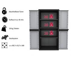 Abschlie/ßbar Kunststoff in Holzoptik mit F/ü/ßen Ma/ße pro Schrank 68 x 39 x 170 cm. Kreher Schrank-Set bestehend aus einem Spindschrank und einem Kunststoffschrank mit B/öden