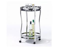 IDIMEX Servierwagen Beistellwagen Servicewagen Teewagen Vega in schwarz/Chrom, 2 Sicherheitsglasböden