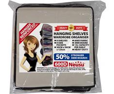 Neusu Starkes Hängeregal-Schranksystem, 8 Regale + 8 Taschen, 30x30x125cm, Beige