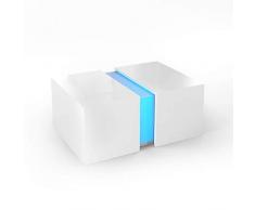 Vicco LED Couchtisch Dandy Hochglanz Sofatisch Kaffeetisch Beistelltisch (Weiß Hochglanz)