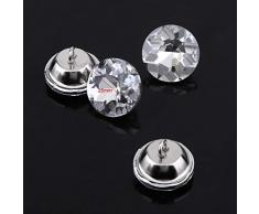 50pc Acryl Kristall Strass Knöpfe rund mit Metallschlaufe zum Nähen, Kleidung, Sofa Polster, Scrapbooking, Wand-Dekor, Kunsthandwerk, Schmuckherstellung, Stricken(25mm)