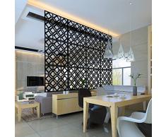 MYEUSSN 12pcs DIY Raumteiler Bildschirm Kunststoff Hängeleinwand Wandaufkleber Studieren Sitzecke Raumteiler Trennwand Wohnzimmer Schlafzimmer Räumen Essen Hotel Schule Dekoration (Platz - Schwarz)