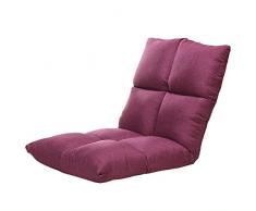 TnSok Lazy Floor Sofa Folding Verlängern Lounge Folding Einstellbare Bodenliege Sleeper Futon Matratze Sitz Schlafsofa Stuhl Sofa für Kinder und Erwachsene (Color : Purple, Size : S:95 * 32 * 10cm)