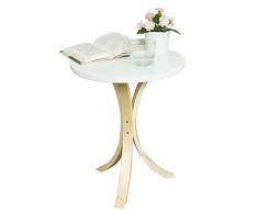 SoBuy FBT29-W Kaffeetisch rund Beistelltisch Couchtisch Telefontisch Sofatisch Balkontisch weiß H55xΦ44,5cm