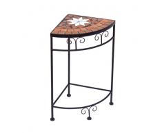 DanDiBo Blumenhocker Mosaik Eckregal 52 cm Blumenständer 12013 Beistelltisch Pflanzenständer Mosaiktisch Ecke