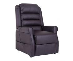 HOMCOM Massagesessel Elektrischer Relaxsessel Fernsehsessel mit Wärmefunktion Liegefunktion Aufstehhilfe PU Braun 88 x 83 x 110 cm