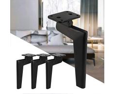 Outech Sockelfüße für TV, Möbelfüße aus Metall Schwarz Sofa Füße 17cm Rechter Winkel Schräg Kreatives Design