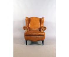 Ohrensessel Dudley Leder Columbia Brown