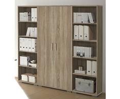 moebel-guenstig24.de Regalwand Office LINE Regal Regal-Set Aktenschrank Aktenregal B�ro-Einrichtung/Sonoma Eiche