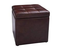 COSTWAY Sitzhocker mit Stauraum, Sitzwürfel aus PU-Leder, Sitzbox belastbar bis 300kg, Polsterhocker mit Deckel, Aufbewahrungsbox 40x40x40cm, Sitztruhe Farbwahl (Braun)