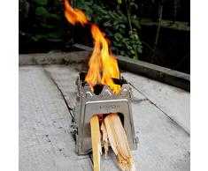 Lixada Tragbar Edelstahl Leichte Holzofen Wood Burning Verfestigte Kochen im Freien Picknick BBQ Camping Für Familien und Gruppen