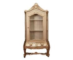 Rokokoschrank Barockschrank VitrinenschrankLouis Seize Schrank Farbe:gold Höhe198cm xBreite100cm