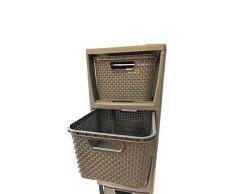 Rattan Regal mit 3 Schubladen