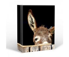 BANJADO Medizinschrank groß abschließbar / Arzneischrank 35x46x15cm / Medikamentenschrank aus Metall weiß mit Motiv Esel