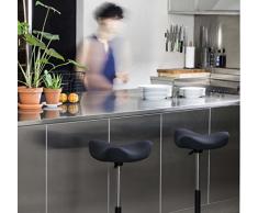 Varier Move - Höhenverstellbarer Bürostuhl. Sitz/Steh-Hocker für Flexibles Arbeiten. Schwarz lackierte Basis mit schwarzem Bezug.