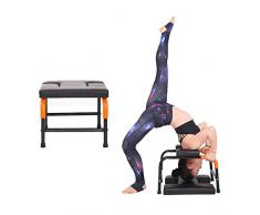 HIGHKAS Yoga Kopfstand Bank - PU gepolsterte Metall Kopfstand Yoga Hocker - Stand Yoga Stuhl Handstand Bank Geeignet für Familien, Fitnessstudio Anti Gravity Training Ausrüstung