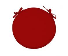 SIMPVALE 4 Stück Kissen rund für Stühle Sessel Platten Stühle Durchmesser 38 cm, Rot