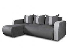 Ecksofa Rino mit Schlaffunktion und Bettkasten - L-Form Couch, Polsterecke, Couchgarnitur, Eckcouch, Ecke, Sofa, Sofagarnitur - Ottomane Universal (Enjoy 24 + Cayenne 1132)