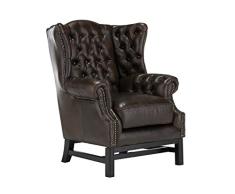 massivum Sessel Chesterfield Edington 88x104x87 cm aus Echt-Leder in braun Loungesessel