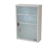 Natsen Edelstahl Medizinschrank Arzneischrank Medikamentenschrank Erste Hilfe Schrank Weiß 3 Fächer (45ⅹ30ⅹ12 cm)