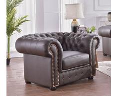 Mapo Möbel Chesterfield Ledersessel Ledercouch Chesterfield-1-377