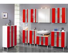 Kesper Badmöbel 6235000213801001 Midischrank Trento, 2 Türen, 111 x 65 x 31,3 cm, weiÃ/rot