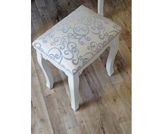 Hocker / Schminkhocker / Klavierhocker weiss / beige Landhaus - Shabby - Antik