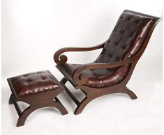Antyki24 Chesterfield Kunstleder Füsse Sessel Oder Ottomane Loungesessel Edinburgh 92 x 76 x 60 cm