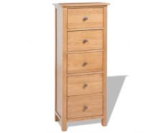 Namotu vidaXL Hochkommode 45x32x115 cm Massivholz Eiche