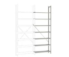 MANUFLEX Archivregal Budget, Anbauregal mit 7 Stahlblechböden, HxBxT = 2600x930x300 mm