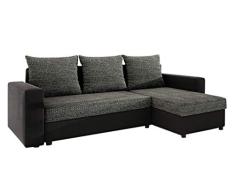 Mirjan24 Ecksofa Top Lux! Sofa Eckcouch Couch! mit Schlaffunktion und Zwei Bettkasten! Ottomane Universal, L-Form Couch Schlafsofa Bettsofa Farbauswahl (Soft 011 + Lawa 06)