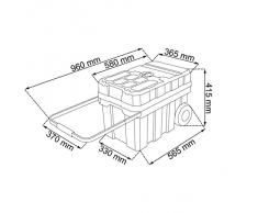 Keter 17191709 Werkzeugwagen Master Pro Serie Masterloader, Kunststoff, schwarz / gelb