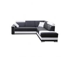 große Ecksofa Sofa Eckcouch Couch mit Schlaffunktion und Bettkasten Ottomane L-Form Schlafsofa Bettsofa Polstergarnitur - JACKSON (Ecksofa Rechts, Schwarz)