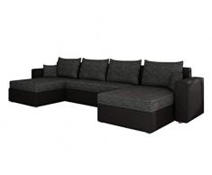 Mirjan24 Ecksofa Sofa Couchgarnitur Couch Rumba! Wohnlandschaft mit Schlaffunktion und Bettkasten, Ecksofa in U-Form, Polstermöbel, Farbauswahl, Kissen-Set (Soft 011 + Lawa 06)