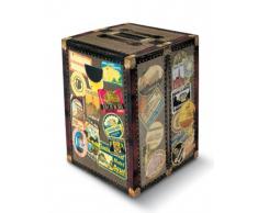 Remember Globetrotter Papphocker, Pappe, Mehrfarbig, 32,5cm x 44,4cm