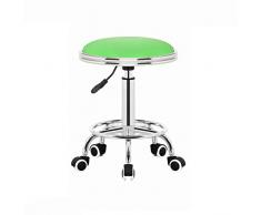 HUINING Ergonomie Rollbarer Arbeitshocker Drehhocker Barhocker Praxishocker Rollhocker Höhenverstellbar Für Büroarbeit,Green