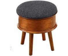 Couchtisch / Hocker aus massivem Holz, Stoffhocker, kreative Aufbewahrung, 24,5 x 42 x 47 cm