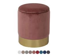 casamia Samthocker Sitzhocker Samt Pouf Sitzpouf Velour Hocker Hochwertig mit Stauraum u. Deckel Ø 31 H 38 cm Farbe Rose