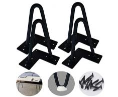 WYZQQ Möbelbeine - Schwarze Haarnadelbeine (4er-Set) - mit Schrauben, Metall-Hochleistungs-Tischbeinen der modernen Mitte des Jahrhunderts, für TV-Ständer, Sofa-Beistelltische, Nachttische, Beistell