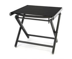 Nexos klappbarer Alu Hocker Sitzhocker Textilene schwarz Gestell anthrazit für Camping Garten Terrasse Balkon Klapphocker faltbar Klappstuhl pflegeleicht witterungsbeständig