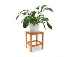 Relaxdays Bambushocker H x B x T: 40 x 28 x 32 cm Badhocker aus hochwertigem Holz als universelles und dekoratives Accessoire als praktischer Beistelltisch und Blumenhocker für Ihre Wohnung, natur